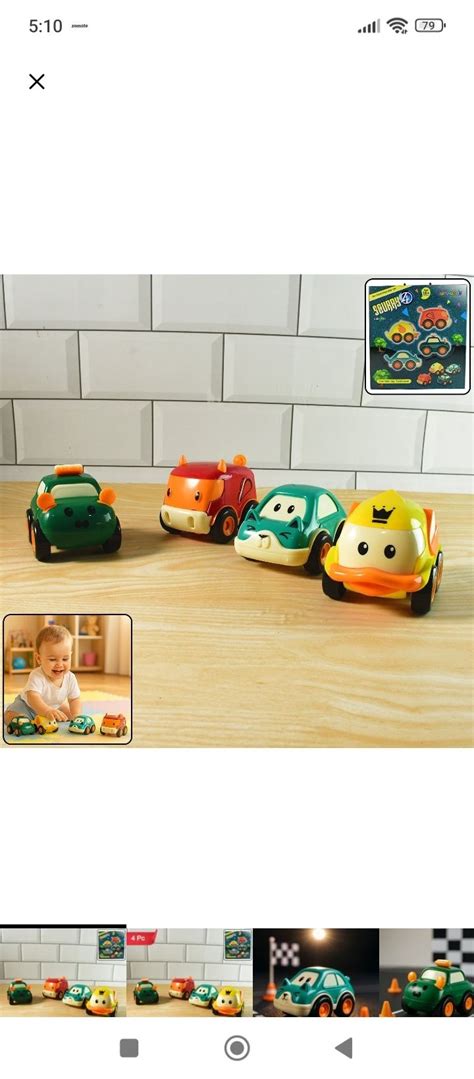 Buy Funwoods 4-Piece Animal Cartoon Pull-Back Toy Car Set – Cute ...