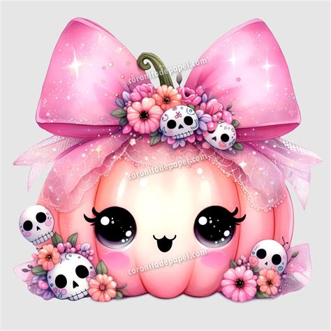 Cute Pink Pumpkin Bow Halloween Clipart | Adorable Pumpkin | Fall Shirt ...