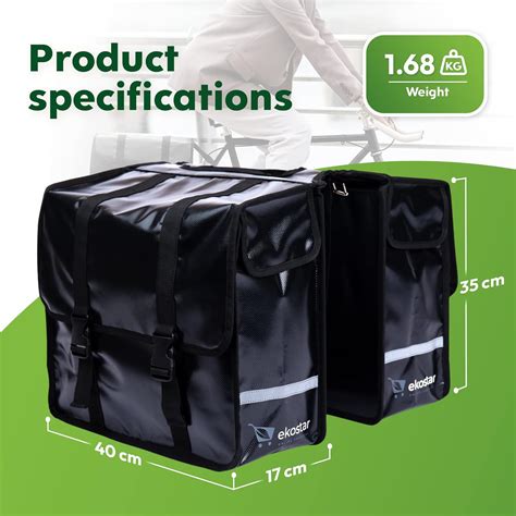 Buy Ekostar Double Bicycle Bag - Pannier Rack Bag - Rear Bag - Double ...