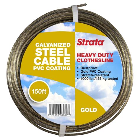 Strata 150 Feet Clothesline Outdoor Heavy Duty Galvanized Wire Steel ...