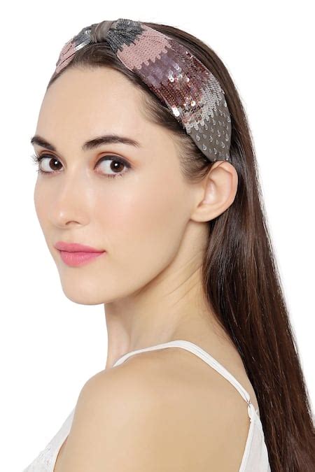 Buy Purple Embroidered Serena Hairband by Joey & Pooh Online at Aza ...