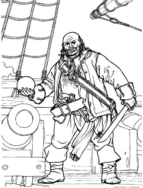 Pirate coloring page for kids - Pirate Coloring Pages