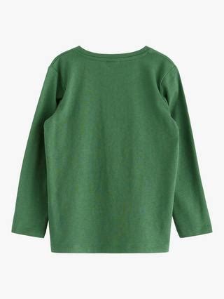 Lindex Kids' Cotton Printed Long Sleeve Top, Green