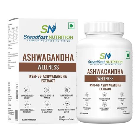 Buy Steadfast Nutrition KSM-66 Ashwagandha Tablets (500mg) for helps ...