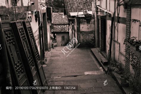 民国市井生活小巷子,乡村小镇,建筑摄影,摄影素材,汇图网www.huitu.com