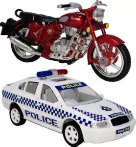 Hum Enterprise Red Rugged Bike & Austrliyan Police Car - Red Rugged ...