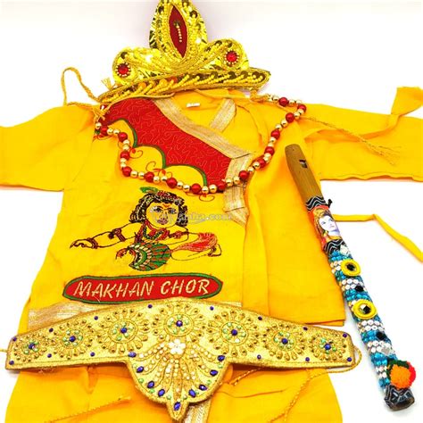 Buy Kids Makhan chor printed janmashtami dress For Laddu Gopal, Kanha ...