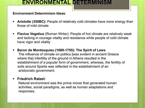 Environmental determinism and possibilism | PPTX