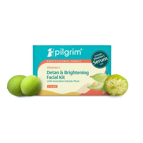 Pilgrim Vitamin C Detan & Brightening Facial Kit with Australian Kakadu ...