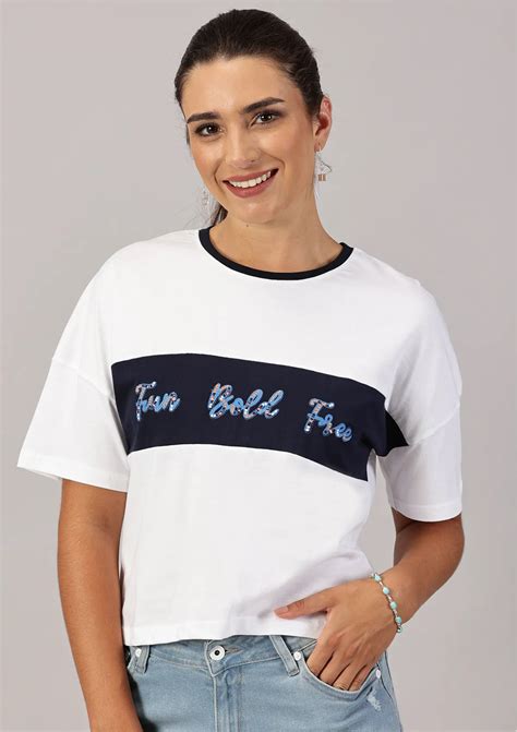 Embroidered Cut Panel T-shirt