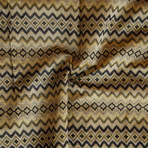 Raw Silk Black With Cream Zig-Zag Fabric – Sanskruti