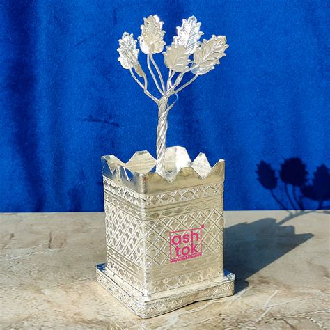 German Silver Tree, Tulsi Tree, Mandir Tree, Decorative Puja Tree. – Ashtok