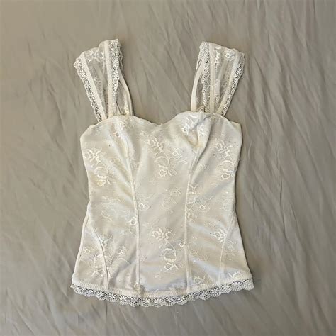 Spirit Halloween Lacey White corset top Super cute... - Depop