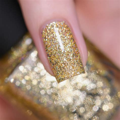 Buy Gold Holographic Nail Polish With Micro Flakies | ILMP