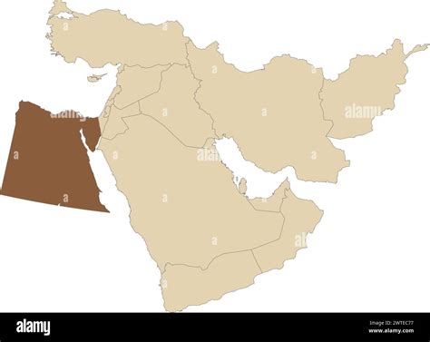 Dark brown map of EGYPT inside light brown map of the Middle East Stock Vector Image & Art - Alamy