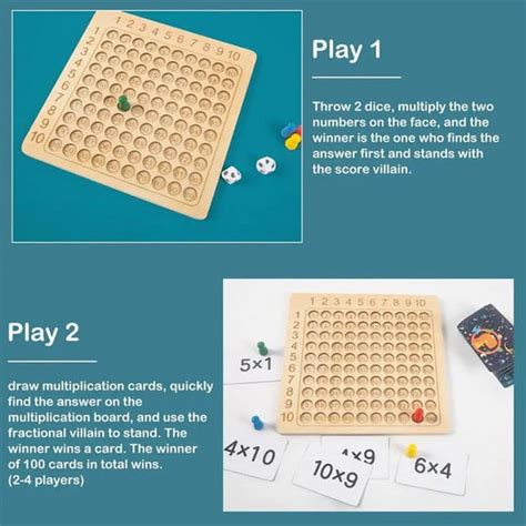 Wooden Multiplication Board Game – Panda World