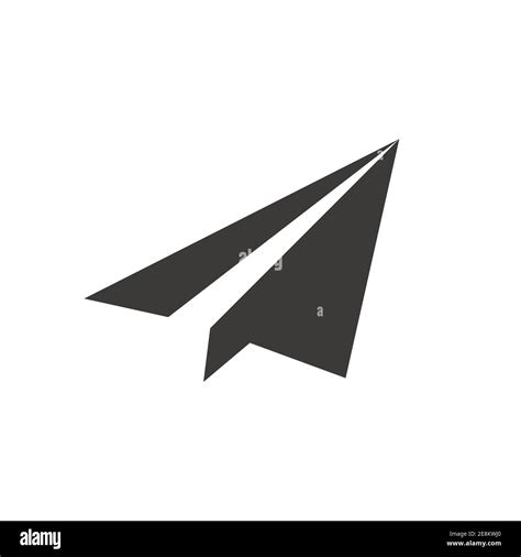Paper plane or airplane black vector icon. Simple glyph symbol Stock ...