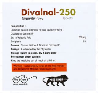 Divalnol 250 Tablet 10: Uses, Side Effects, Price & Substitutes