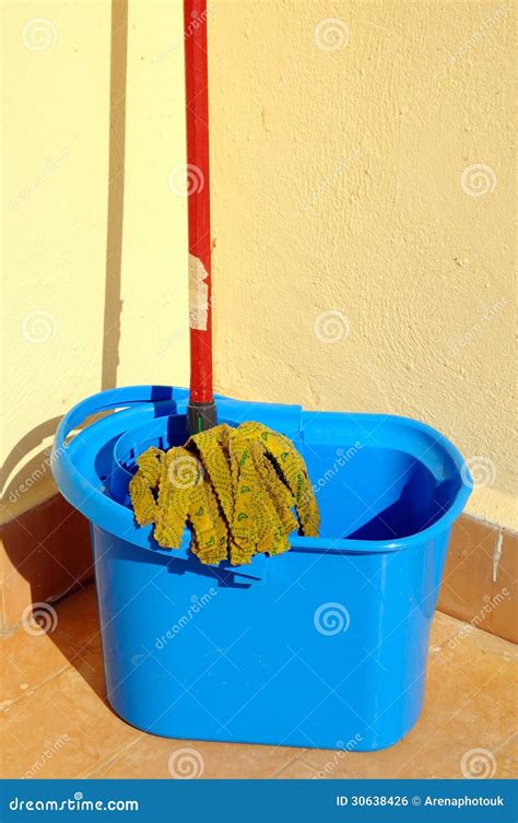 Mop and bucket. stock photo. Image of stick, spanish - 30638426