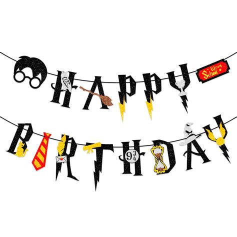 Buy KOWLOON Magic Wizard Themed Happy Birthday Banner, Cute Wizard ...