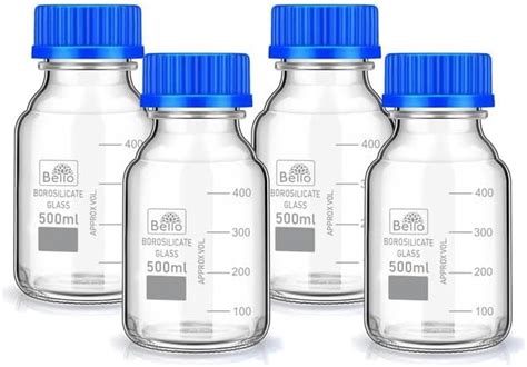 Bello Borosilicate Glass 3.3 Measuring Reagent Bottle 500ml With blue ...