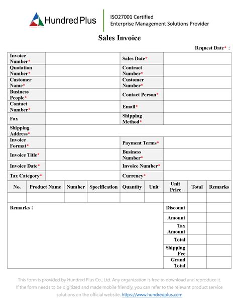 Image result for Invoice Form Example