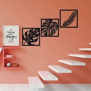 Gloshvi 3 Pcs Leaf Set made of Pine Wood for Wall Decoration, Home ...
