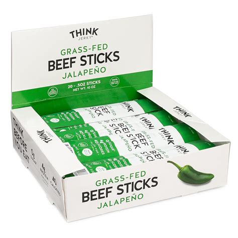 Amazon.com: Think Jerky Jalapeno Beef Sticks, Gluten and Sugar Free, No ...