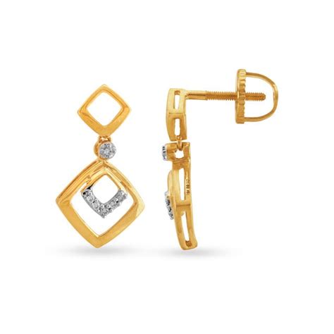 Contemporary Diamond Drop Earrings