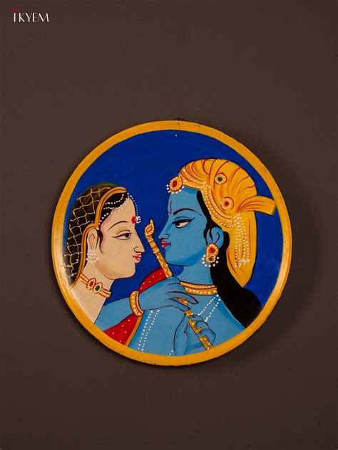 Shop Divine Hand-Painted Radha & Krishna Wall Plate – Ikyem