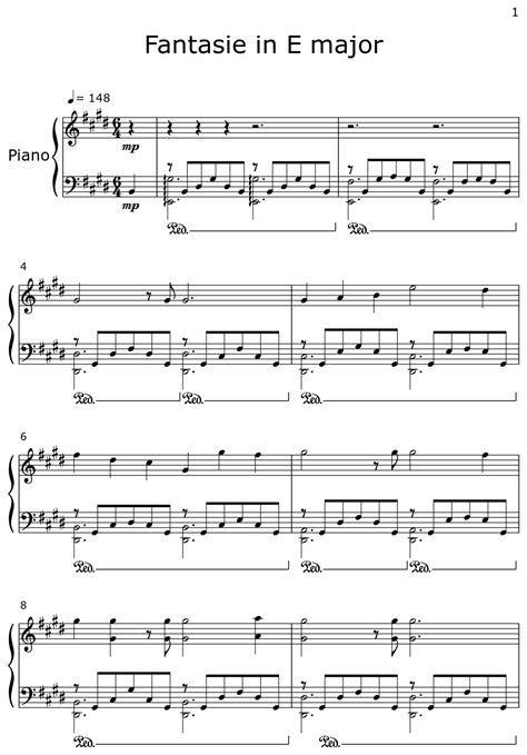 Fantasie in E major - Sheet music for Piano