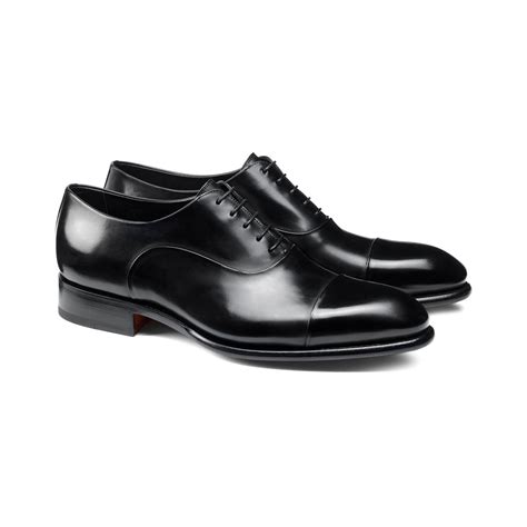 Black Leather Woodford Balmoral Toe Cap Oxfords - Formal Shoes ...