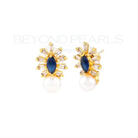 Buy Azure Sparkle Baguette Pearl Tops