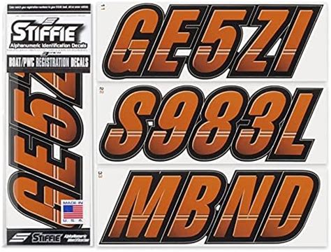 Stiffie Techtron Rust/Black 3" Alpha-Numeric Registration ...