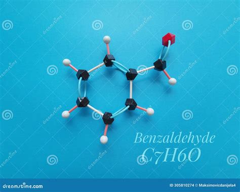 Benzaldehyde, Aromatic Aldehyde. Molecular Structure Model And ...