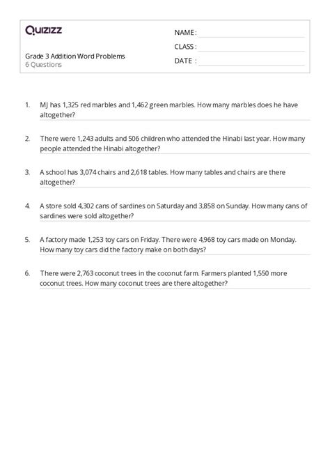 Image result for Word Problems 3rd Class