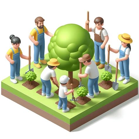 Community Planting Trees Cartoon 的图像结果