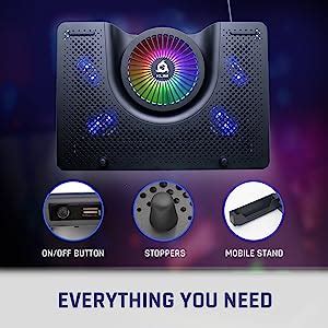 KLIM Nova RGB Laptop Cooling Pad - Gaming Laptop Cooler with Phone ...