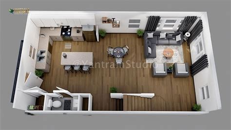 ArtStation - 3D Floor Plan Rendering for a Visionary House in Austin, Texas
