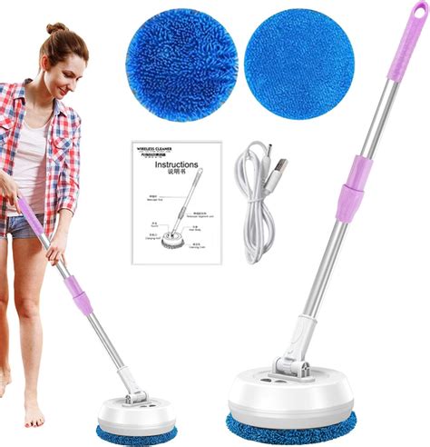 Electric Mop | 180-degree Rotation Cordless Floor Steamer - Hardwood ...