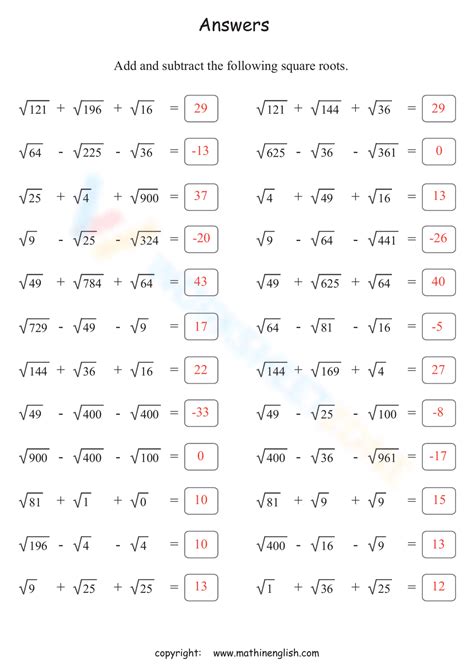 Root Math Worksheet 的图像结果