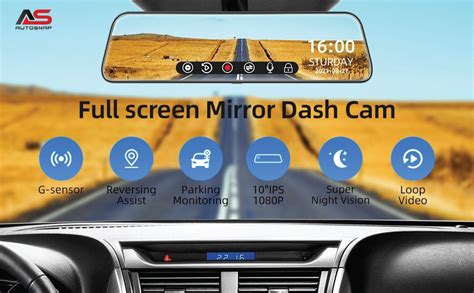 AUTO SNAP Dual Dash Full HD Front & Rear Reverse Camera 10 IPS Touch ...