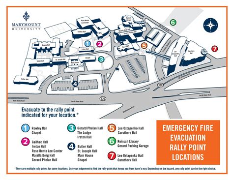 Evacuation Rally Points Map - Main Campus - Marymount University