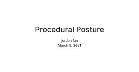 Procedural Posture — Teletype
