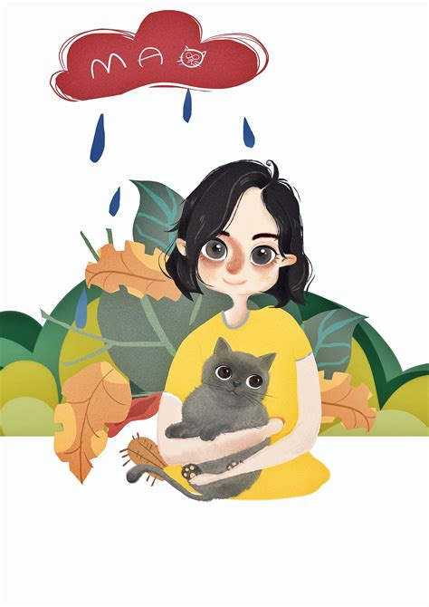 尤金和她的猫|插画||张皓皓 - 原创作品 - 站酷 (ZCOOL)