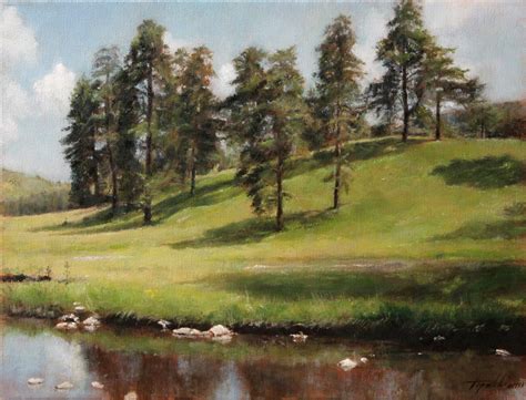 Mountain Hillside - Landscape Oil Painting - Fine Arts Gallery ...