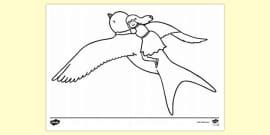 Thumbelina Words Colouring Sheets (teacher made) - Twinkl