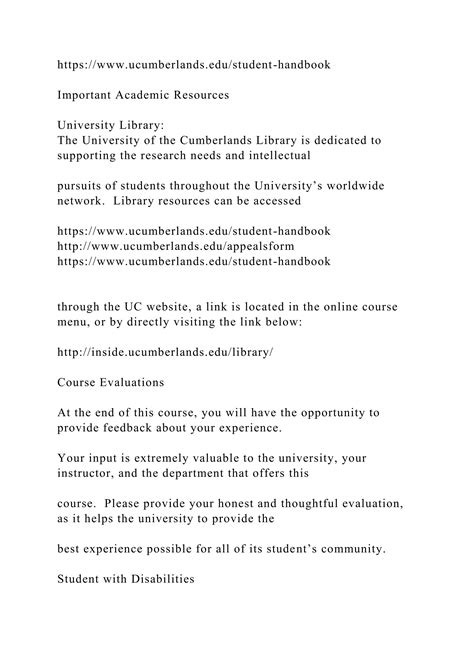 UNIVERSITY of the CUMBERLANDS Syllabus Unive.docx