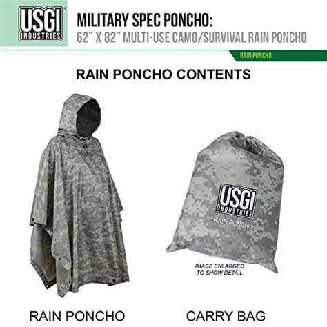 Buy USGI Industries Military Style Poncho | Emergency Tent, Shelter ...