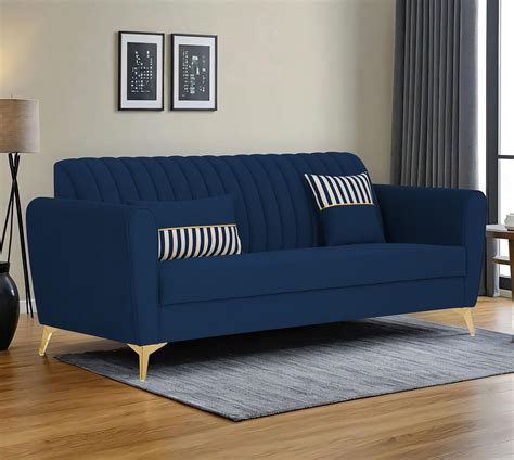 Adorn India Premium Luster 3 Seater | Velvet Suede Fabric | 3-Year ...